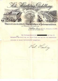 Das Bild zeigt ein altes Arbeitszeugnis