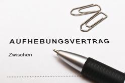 das Bild zeigt einen unterschriftsreifen Aufhebungsvertrag